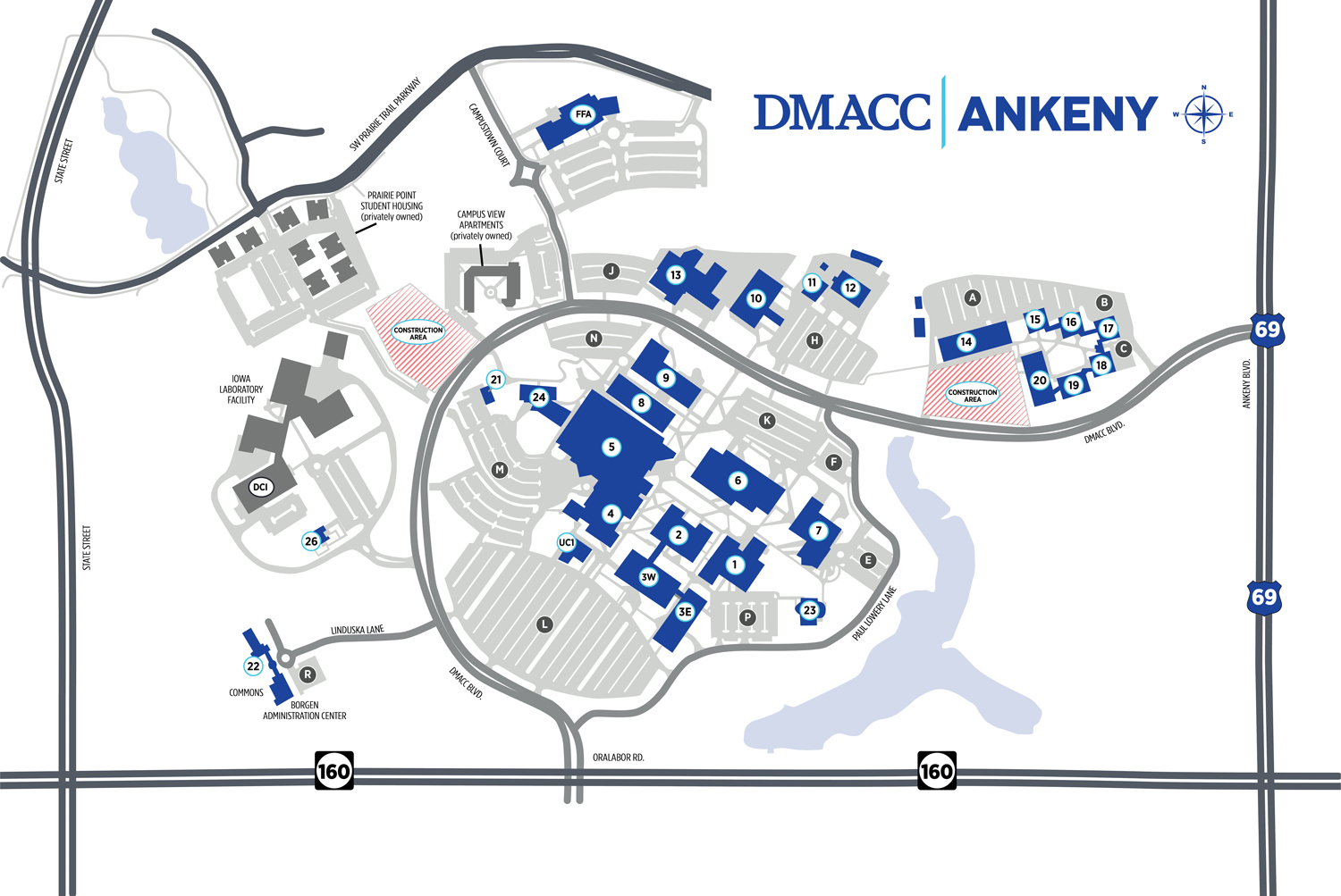 Ankeny Map Illustrated overhead view of the Ankeny Campus