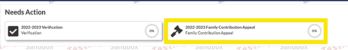 Step 7: Select the “2021-2022 Family Contribution Appeal" tab