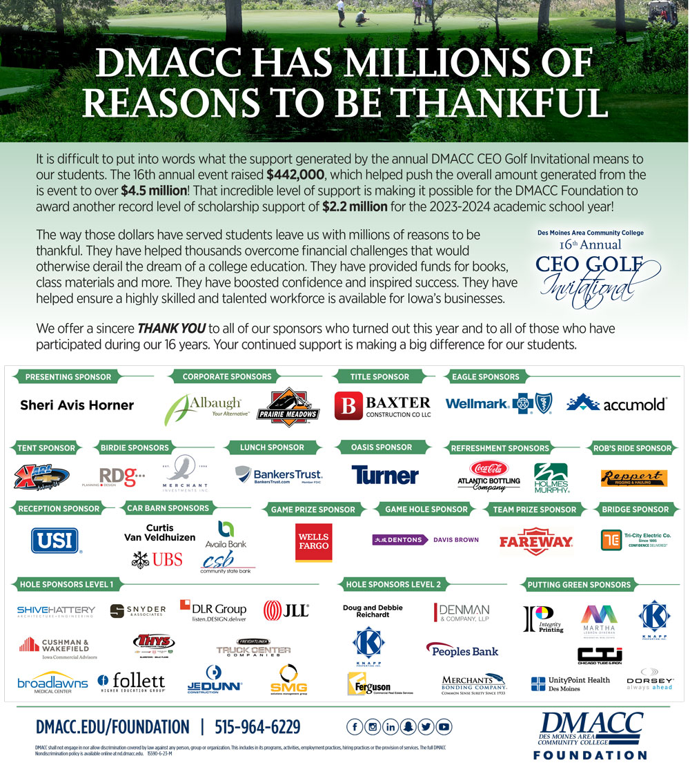 2023 CEO Golf sponsors