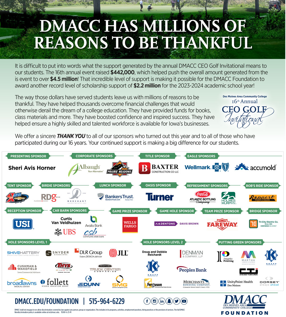 2023 CEO Golf sponsors