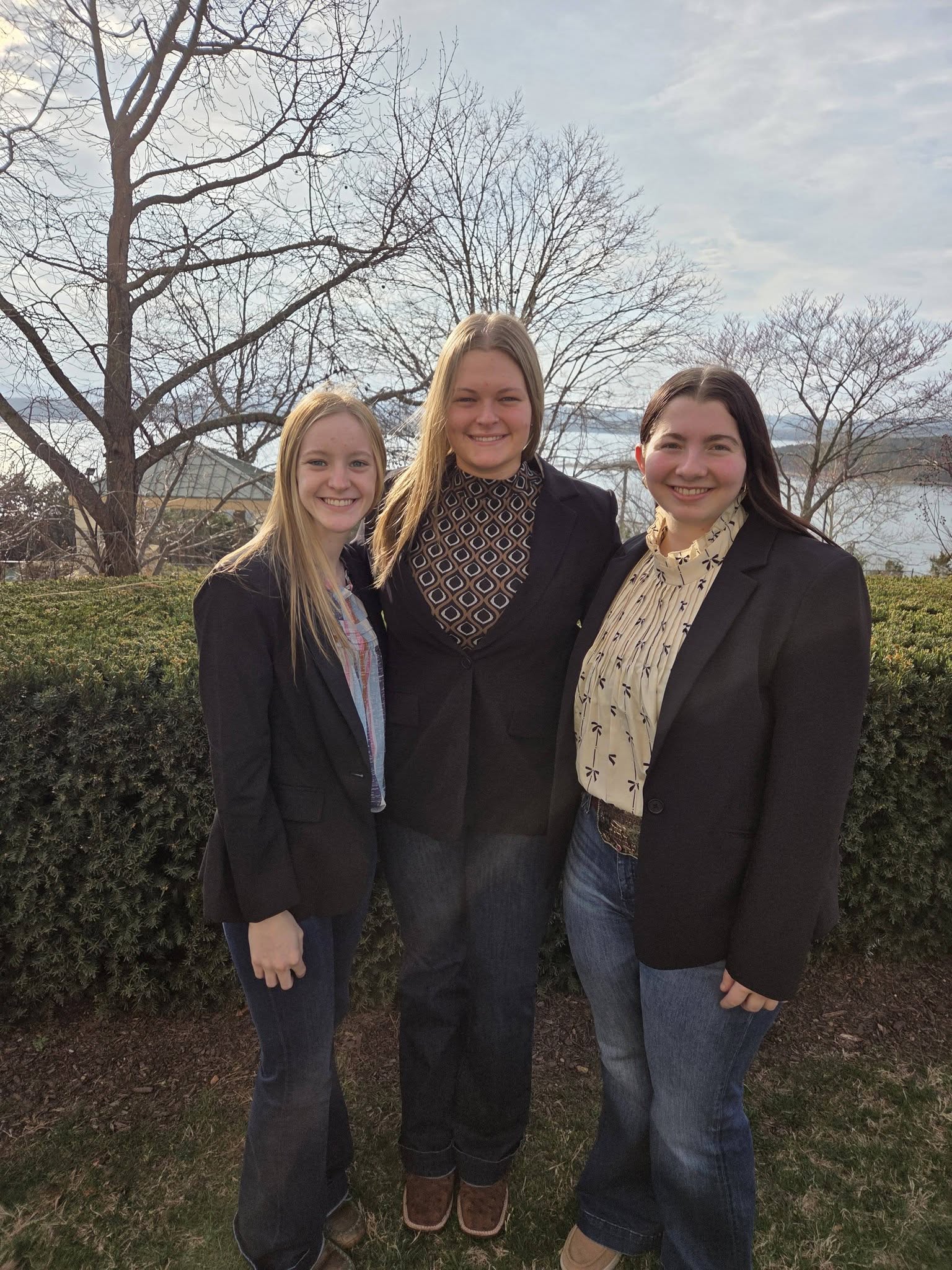 Two girls pose for a photo