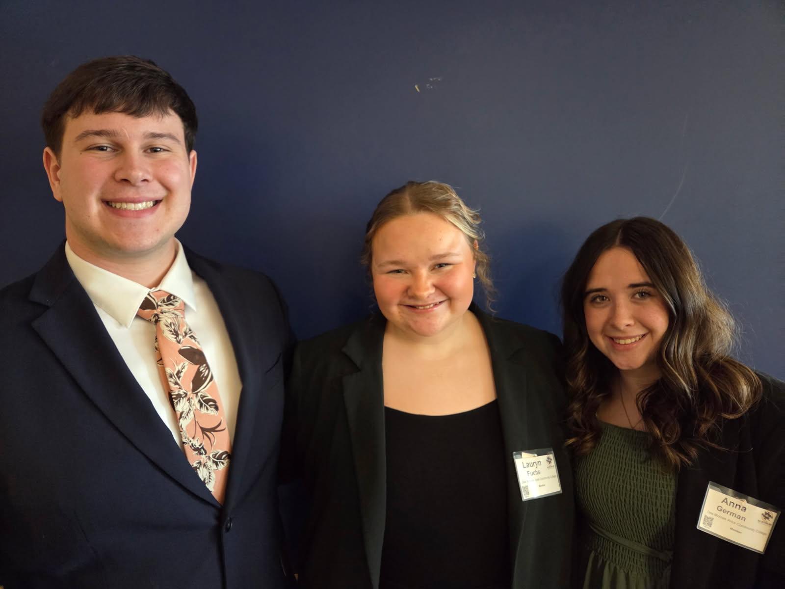 DMACC PAS State Officers 2026 Three students pose for photo