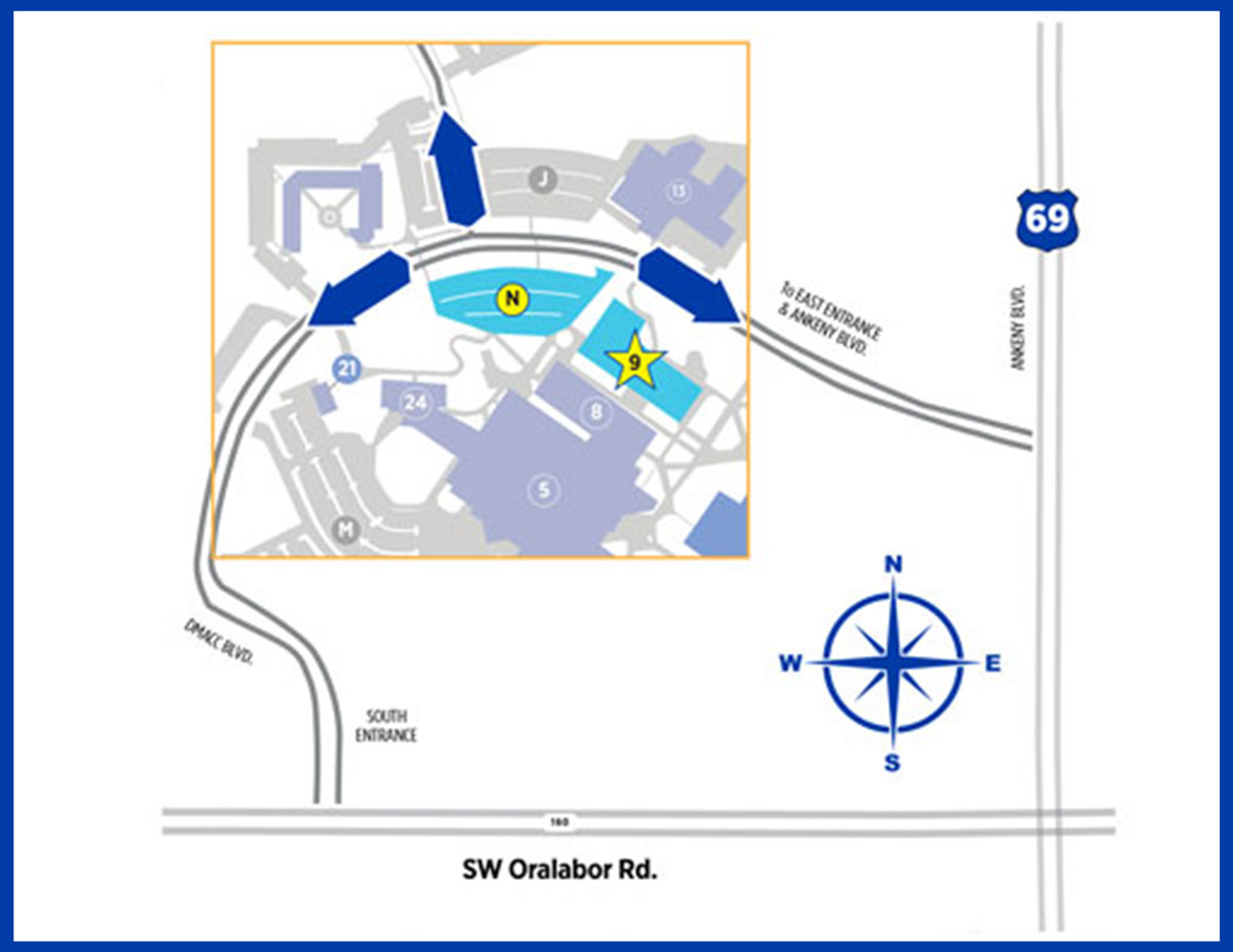 Map of where the DMACC Dental Clinic is located Map of where the DMACC Dental Clinic is located