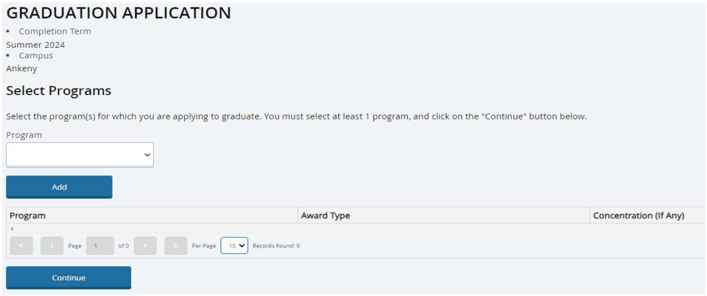 Page 2 of the Graduation Application