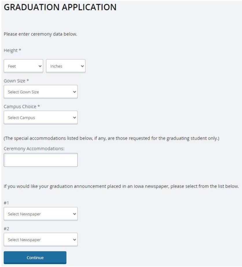 Page 5 of the Graduation Application