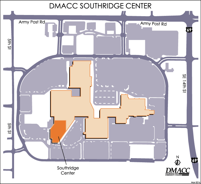 Location of DMACC Southridge at Mall