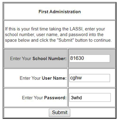 LASSI First Admission