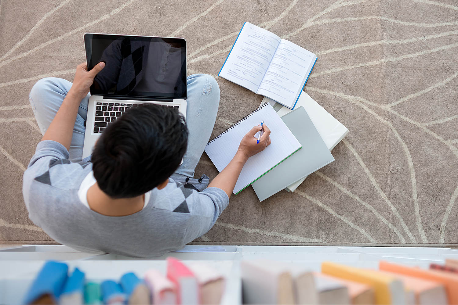 studying on a laptop computer